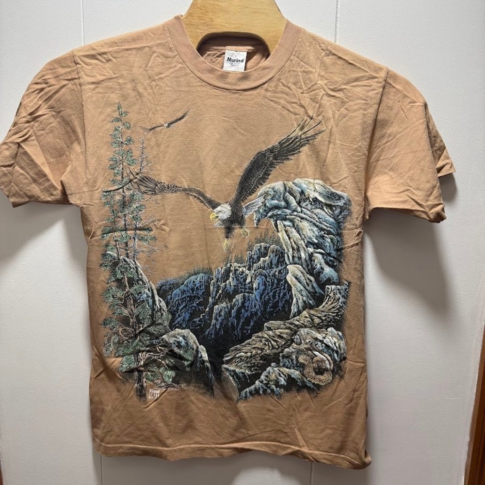 Vintage 1995 Murina Eagle Nature Graphic T-Shirt Mens Large Single Stitch USA
